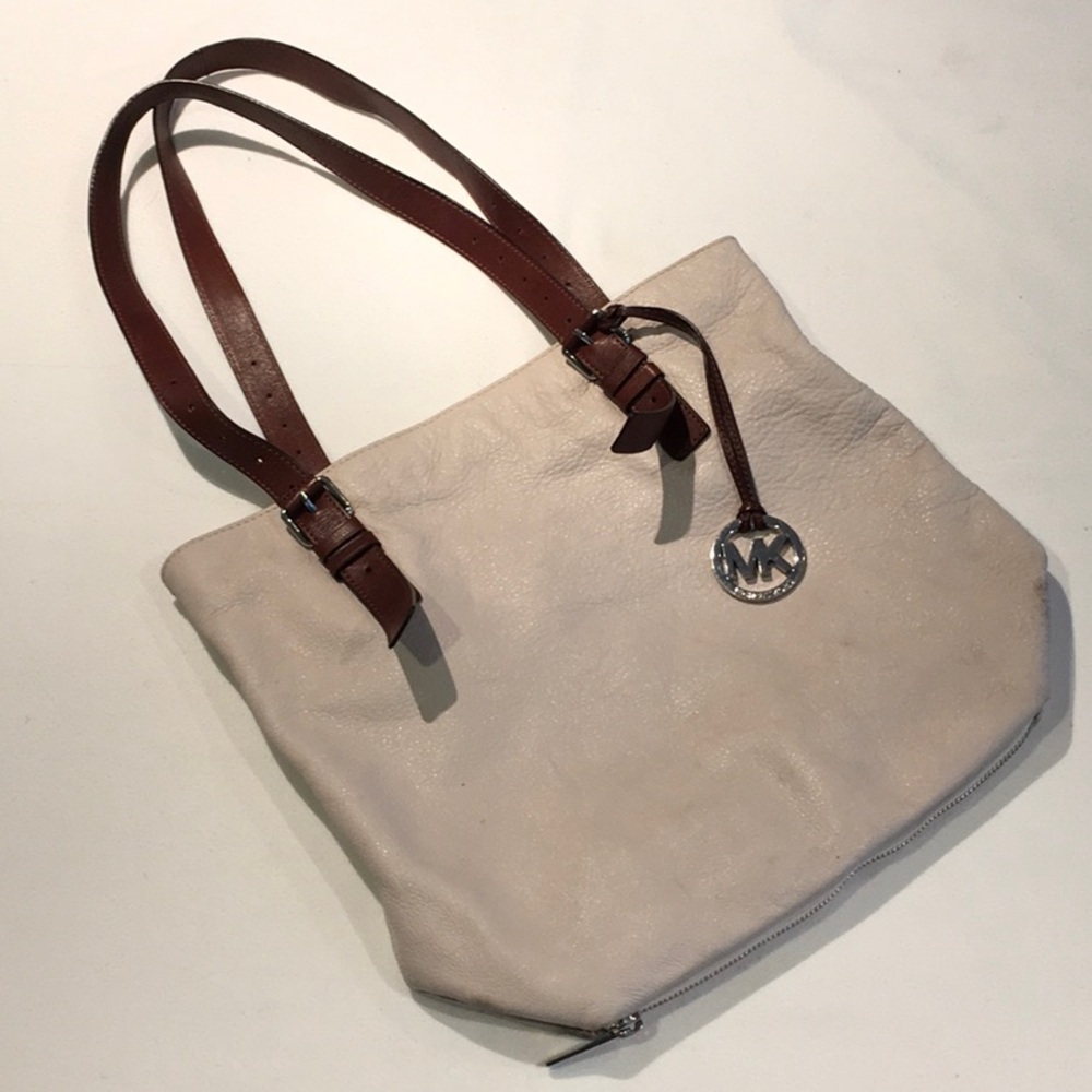Michael Kors Cream and Brown Elegant Tote